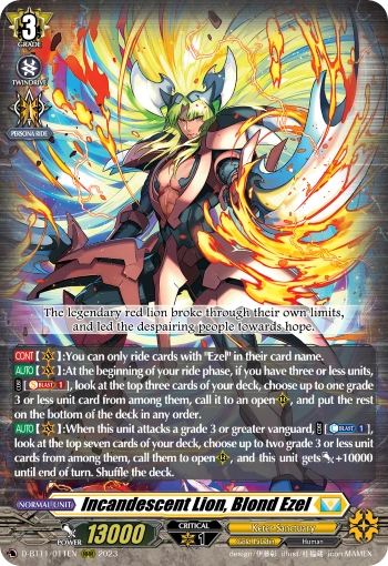 Incandescent Lion, Blond Ezel